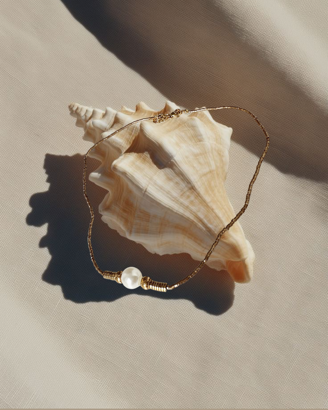 Fire pearl necklace
